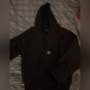 Carhartt Men's Dark Brown Hooded Work Jacket
